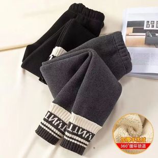 中大童保暖儿童裤 外穿洋气女宝宝棉裤 子 加厚秋冬装 女童加绒打底裤