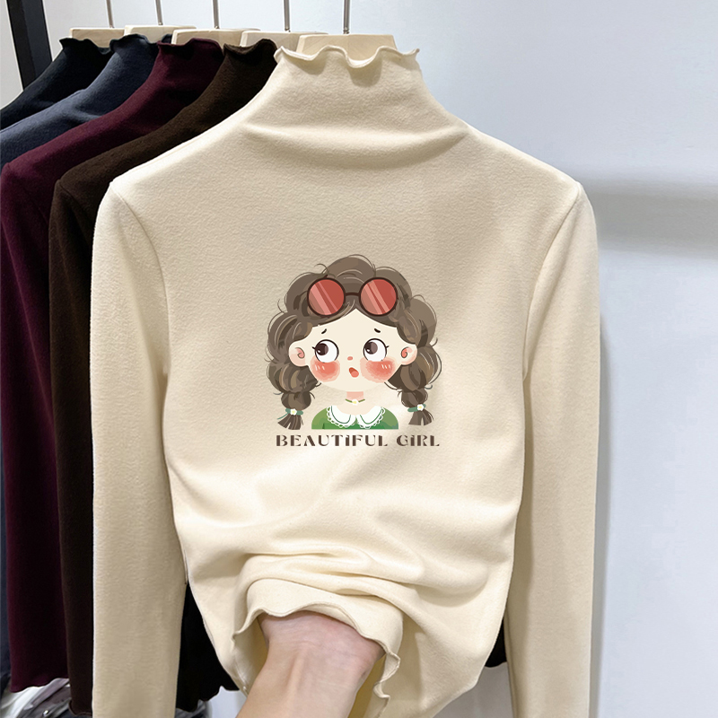 半高领德绒内搭中大童打底衫春秋