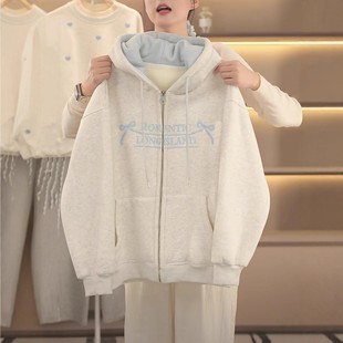 女童加绒连帽卫衣外套今年流行爆款外套秋冬款2025新款儿童冬装潮