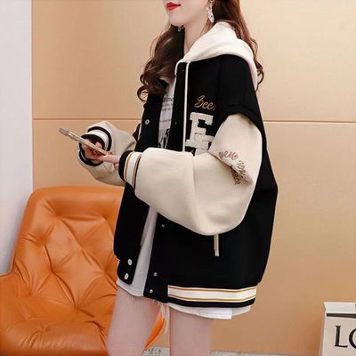 女童连帽棒球服外套中大童夹克