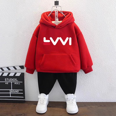 男女童卫衣春秋连帽加绒套头上衣