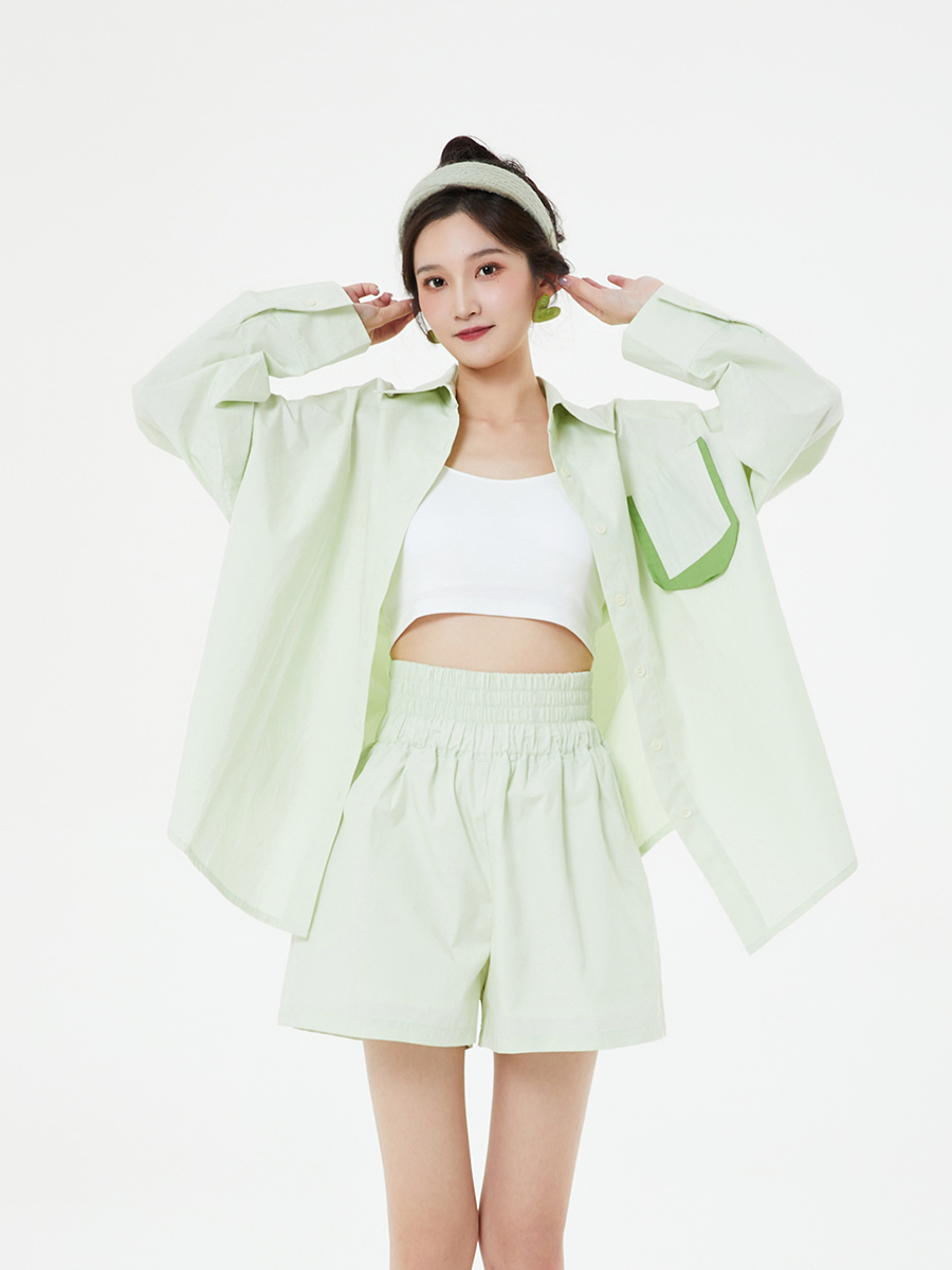 D1Y1设计感长袖衬衫两件套