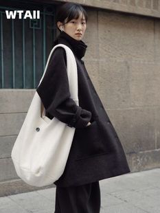 大容量通勤逛街休闲针织毛呢单肩斜挎包 步履不停 女包 摩卡包