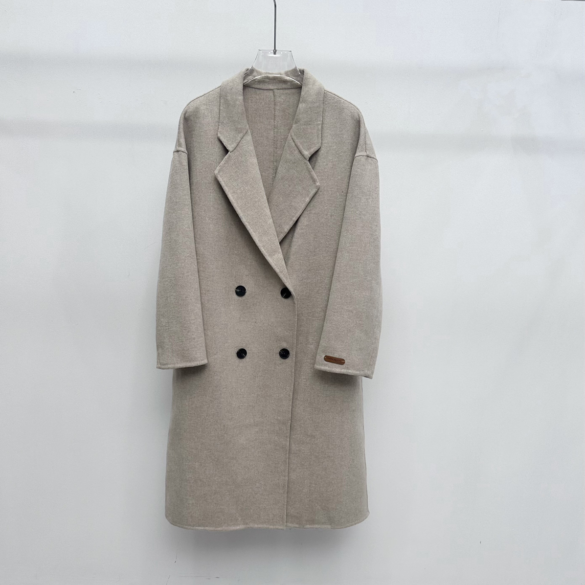 米米小众设计韩系简约冬季长款气质羊毛外套(不排单速发)CG999