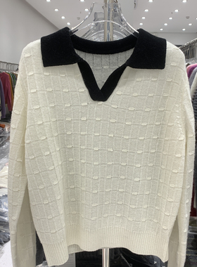 米米店计感百搭显瘦软糯时尚单穿款针织衫(含100绵羊毛)XF36710