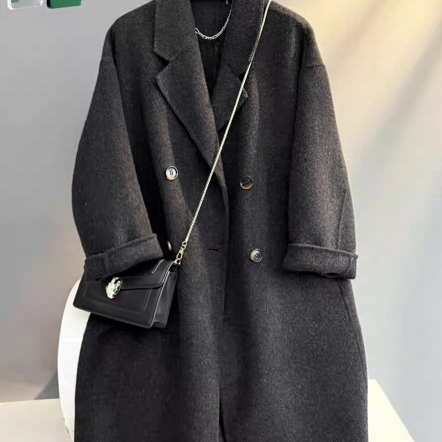 米米店宽松显瘦高级感小个子羊毛羊毛外套(含100澳毛)2509075421D