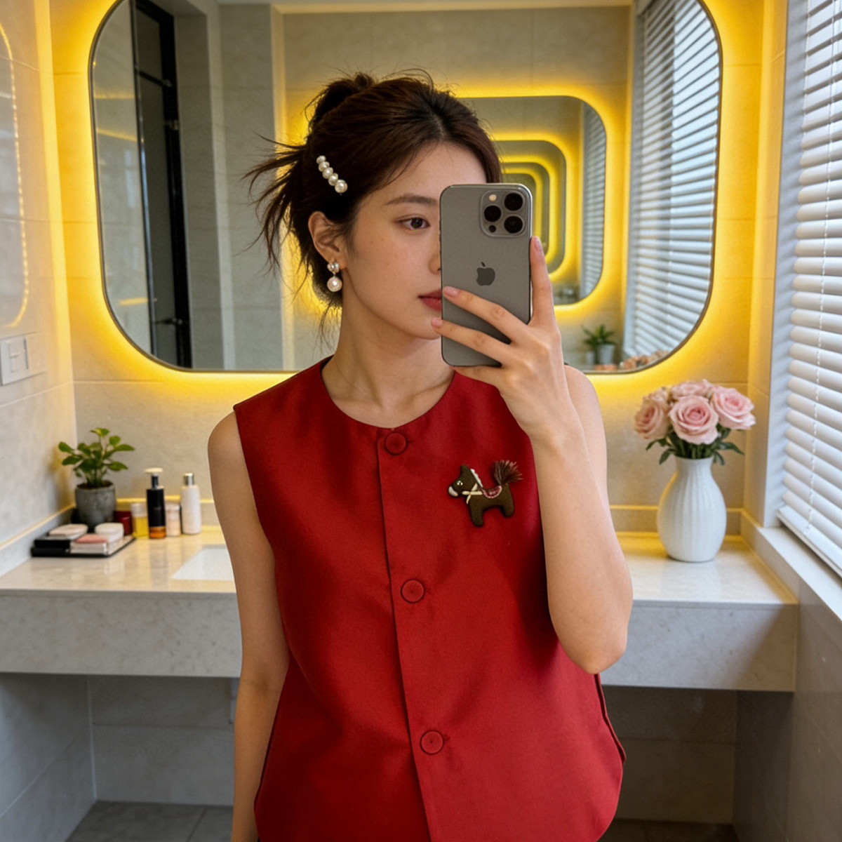 米米上新真丝丝毛小马马甲(配胸针)(含50羊毛)(小福马胸针)MJ2639,女装/女士精品,马夹,淘宝优惠券,粉丝福利购,淘宝优惠卷