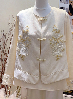 米米26年早春新中式轻奢重工钉珠马甲YS2-10010