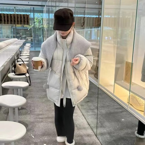 米米店面包服白鸭绒外套羽绒服(配披肩)(含50白鸭绒)WW2518