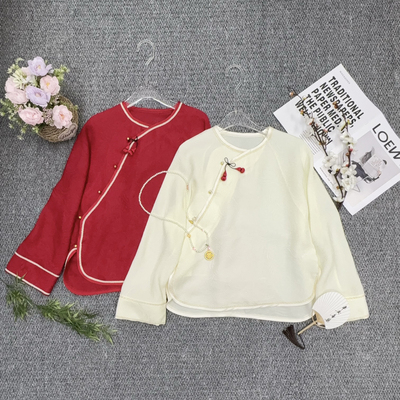 米米设计牌老钱新中式真丝斜襟葫芦百搭小衫（含50真丝）YS3-t219