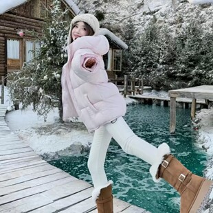 米米连帽白鸭绒北方抗寒可爱面包保暖羽绒服外套SC520