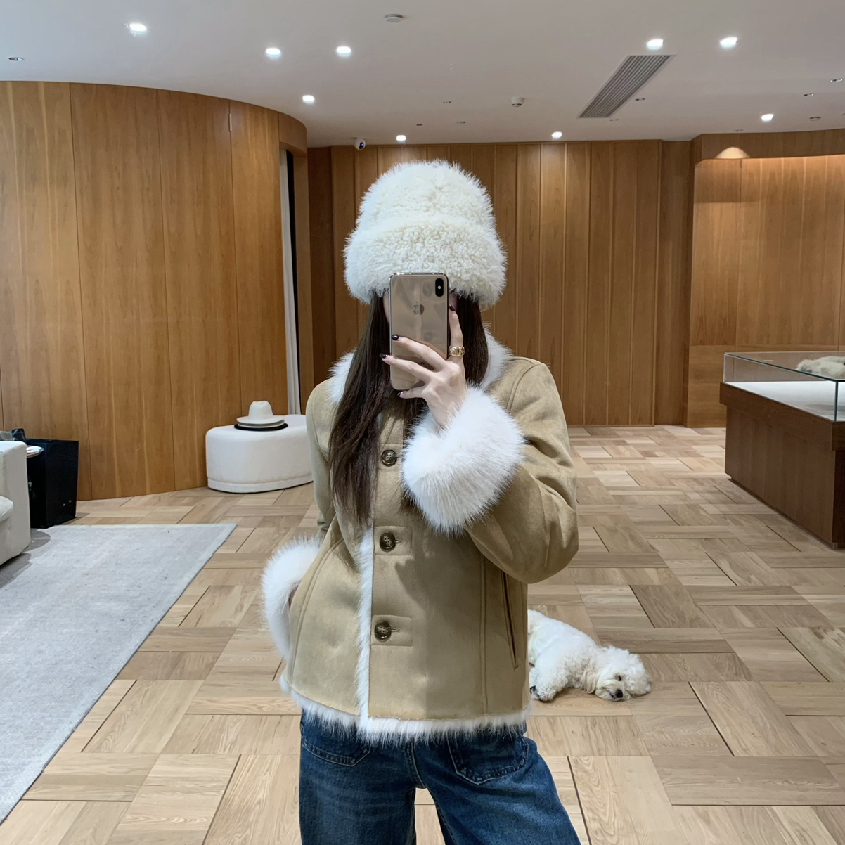 米米显瘦定制麂皮毛毛超级软皮毛一体(很软的皮毛一体)