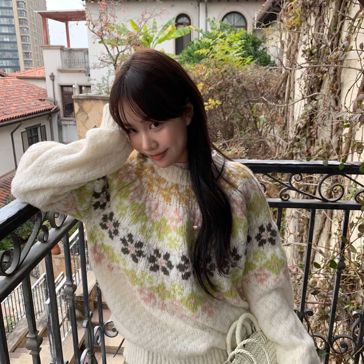 FEEL BLESSE米米师品牌费尔岛羊毛套头毛衫毛衣(含90羊毛)AM53023