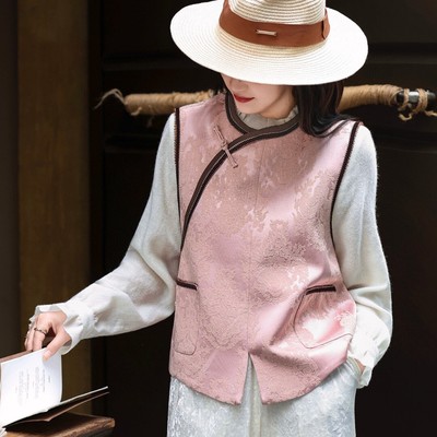 米米店26年早春时尚感轻国风提花解锁中式氛围感马甲YS67-G106