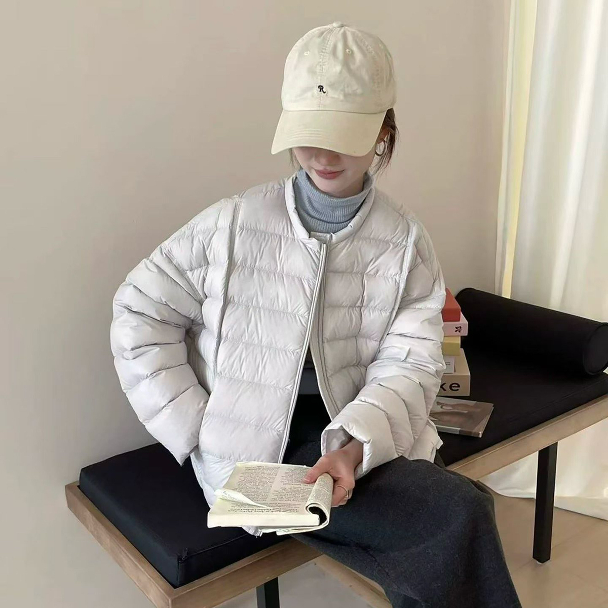 米米冬上新韩系排骨休闲百搭保暖羽绒服外套8624