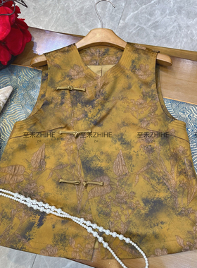 米米设计冬上新极简大牌国风新中式盘扣马甲YS12-t178