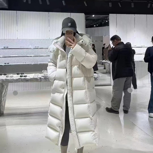 米米设计简约纯色绗缝保暖羽绒服外套8821cc