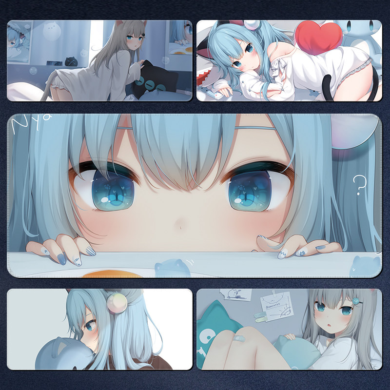 猫娘动漫二次元猫羽雫鼠标垫超大号可爱家用男女宿舍桌面垫定制