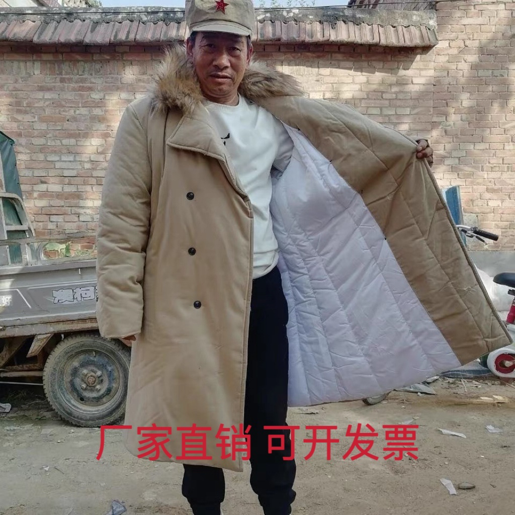 衣军大衣87式老款黄棉麻的大衣