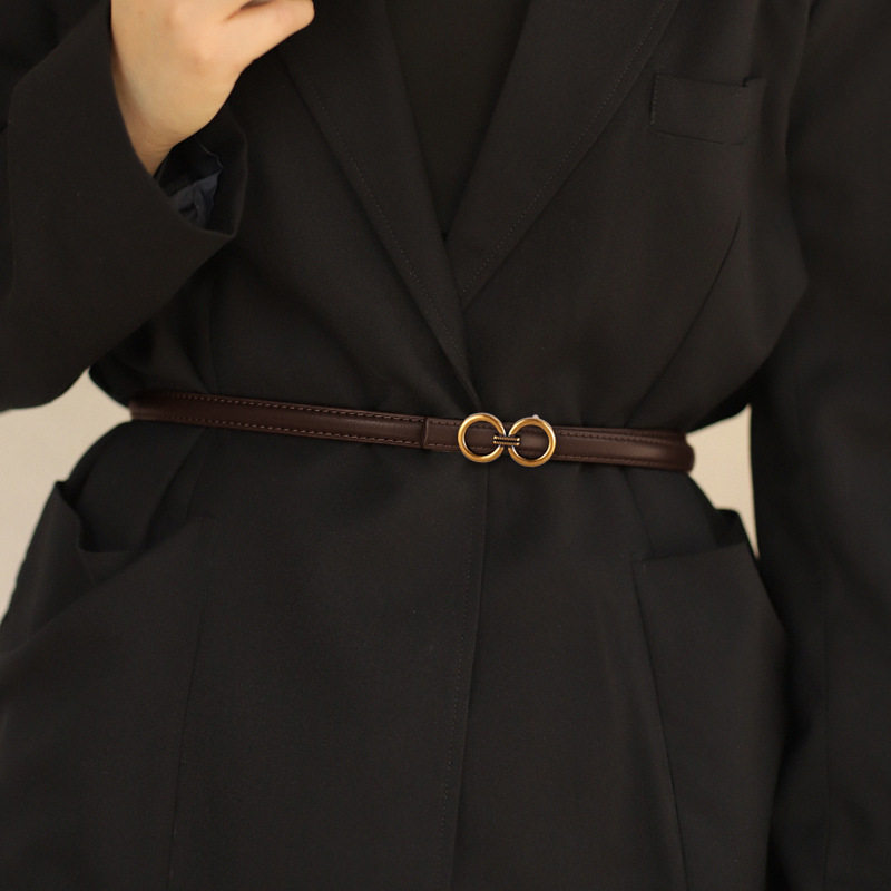 细腰带女配裙子真皮小皮带女款韩版简约搭配装饰连衣裙学生腰带女