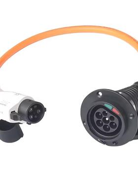 美转欧SAEJ1772至IEC62196-2插头交流AC充电转换线EV插座适配器