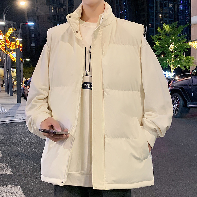 立领羽绒棉马甲男款秋冬季外穿潮流宽松坎肩无袖棉服外套2024新款图片