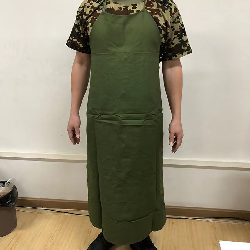 库存老货连襟围裙君绿色炊事围裙无袖背带厨师工作服饭店后厨围裙