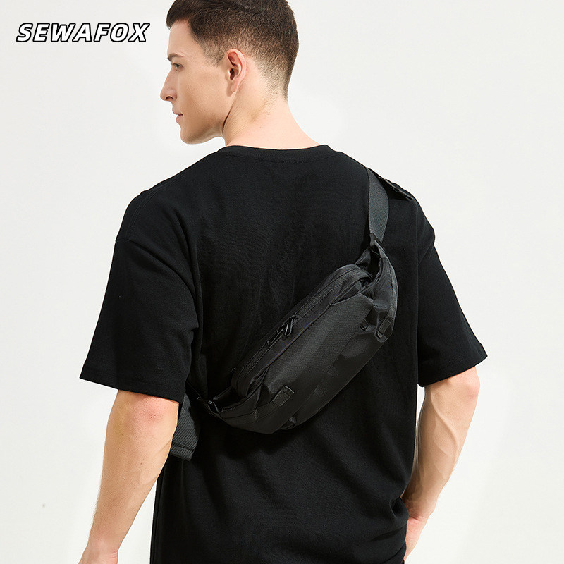 休闲胸包男款防水潮流日系通勤斜挎包户外运动轻便单肩包男士腰包