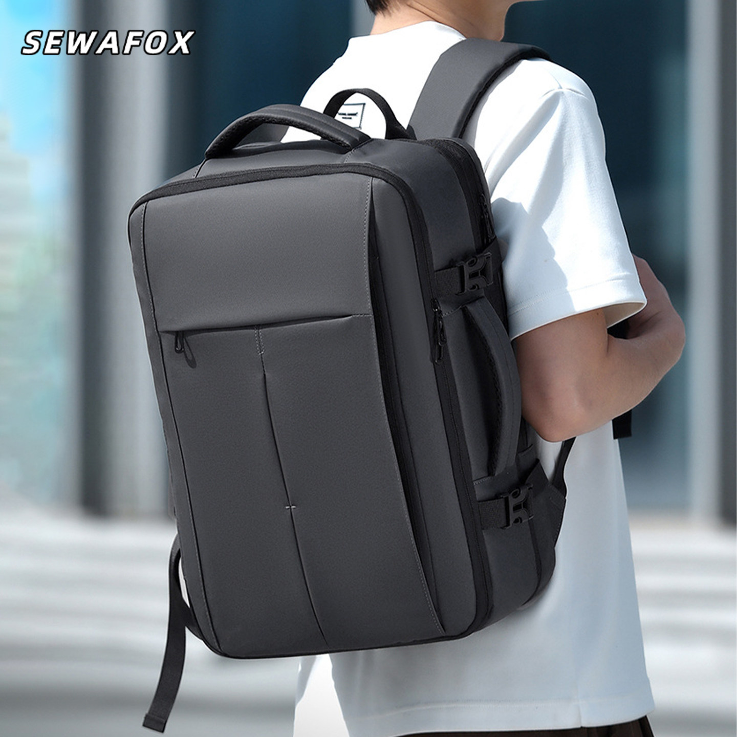 SEWAFOX男士大容量通勤双肩包