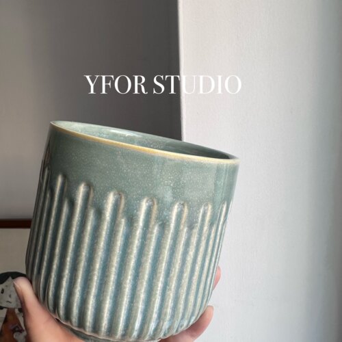 【YFOR】 手绘釉面浮雕蝴蝶兰海芋热植优选绿植陶瓷花盆