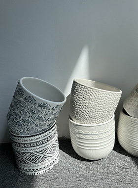 YFOR STUDIO北欧风大号口径绿植盆栽客厅多肉蝴蝶兰陶瓷花盆