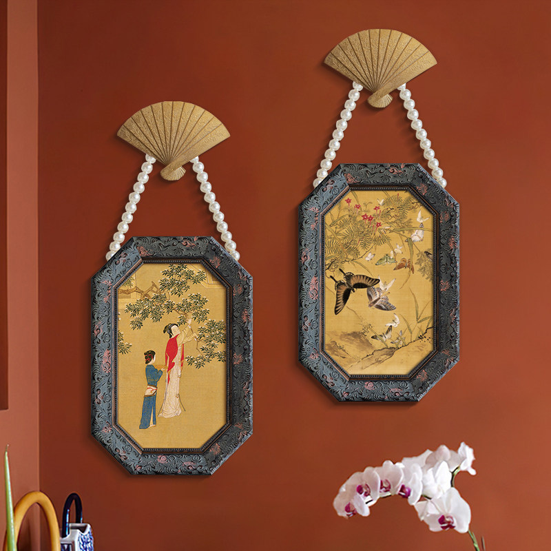 《桂蝶春》法式中国风装饰画客厅中式古典挂画书房覆古艺术感壁画