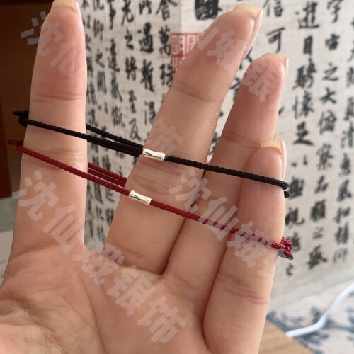 S925节节高竹节红绳手链学生平价