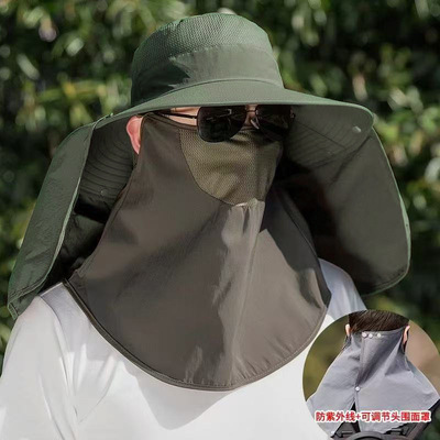 遮全脸防晒面罩帽子女夏季户外