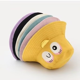 儿童帽子女孩春秋幼儿园小黄帽男童宝宝渔夫帽女童遮阳防晒秋冬季