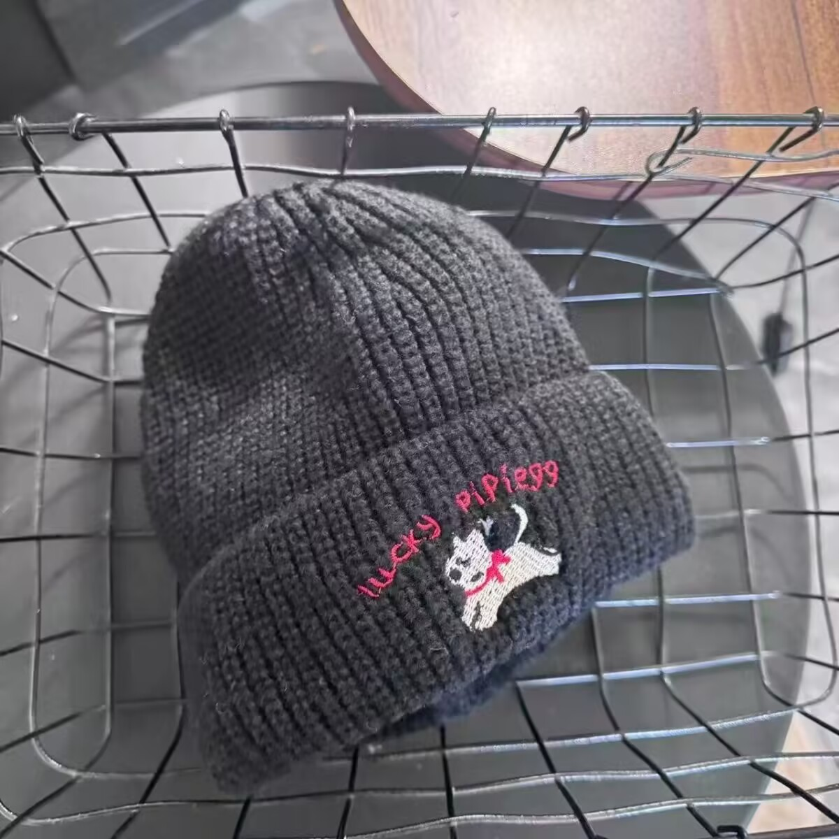 毛线帽秋冬季小狗帽子女款大头围显脸小川西登山冷帽保暖针织帽潮