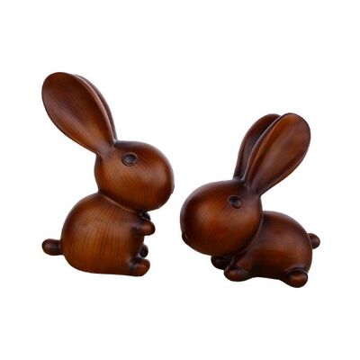 极速2Pcs Modern Bunny Resin ScAulpture Holiday Garden Statue