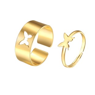 极速Hot Couples rings 2pcs women ring meSn蝴蝶情侣戒指套装2