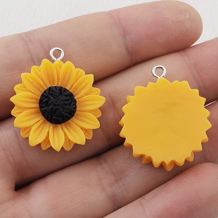 极速JIaNDINSP 10pcs 27*24mm rend Sunflower Flower Resin char