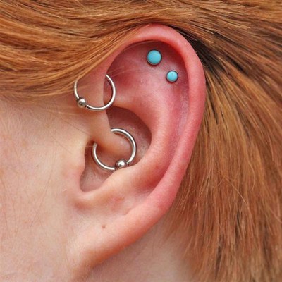 极速2PCS Surgical nSteel Captive Bead Ring Ear Hoop Nose Rin