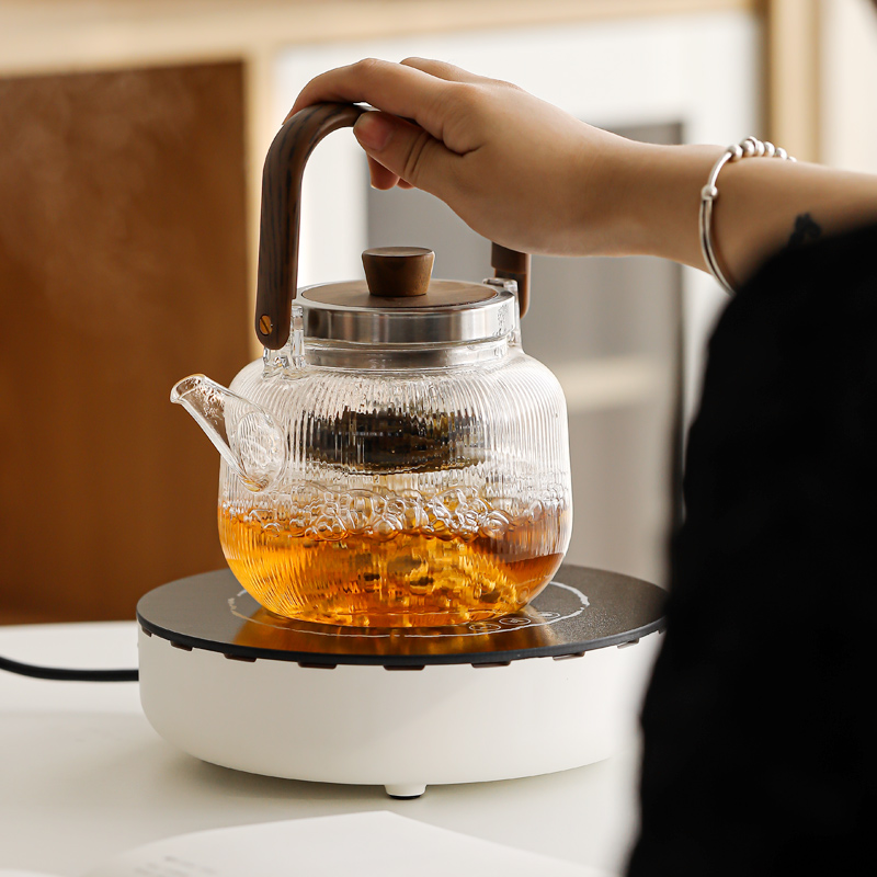 极速忆壶茶煮茶壶耐热p玻璃烧水壶大容量提梁壶普洱蒸煮茶器黑晶