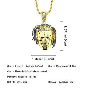 极速项链嘻哈吊坠欧美头像hiphop饰品xxxtentacion个性Y歌手xxx街