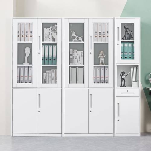 极速单门员工更衣储物柜钢制文件带D锁办公室铁皮玻璃器械柜窄柜