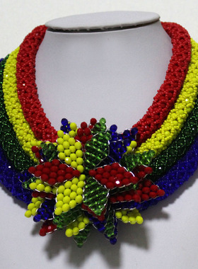 极速4UJewelry Flowers African Jewelry Set ColQorful 4 Layers