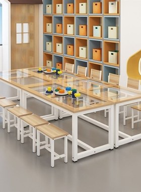 极速幼儿美术桌子儿童p绘画桌手工桌中小学生课桌椅画室桌子少儿