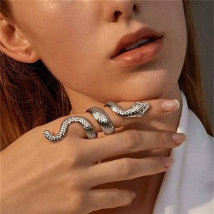 极速Punk Style Retro Snake Ring AlloGy Rings for Women Mens