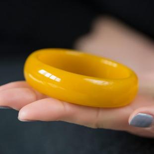 极速玉手镯黄款玉镯女金s丝子带天然玉石黄龙和田子女蜜蜡鸡油