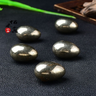 极速秘鲁天然黄铜矿鸡蛋摆件铜矿原石矿J石标本蛋形把玩手把件孩