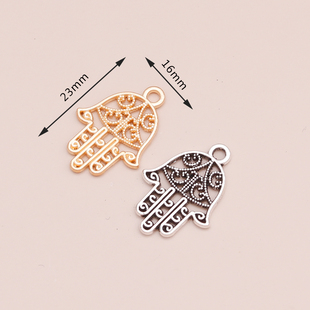 极速50pcs Vinitage Hamsa Hand Charms fit Jewelry Makings Luc