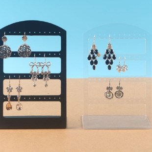 极速Simple 24 Homles Jewelry Organizer Stand Black Plastic